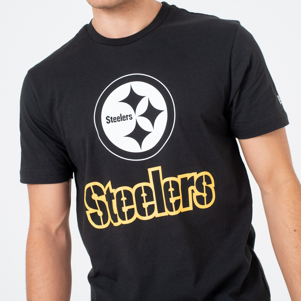 T-shirt noir avec logo des Pittsburgh Steelers