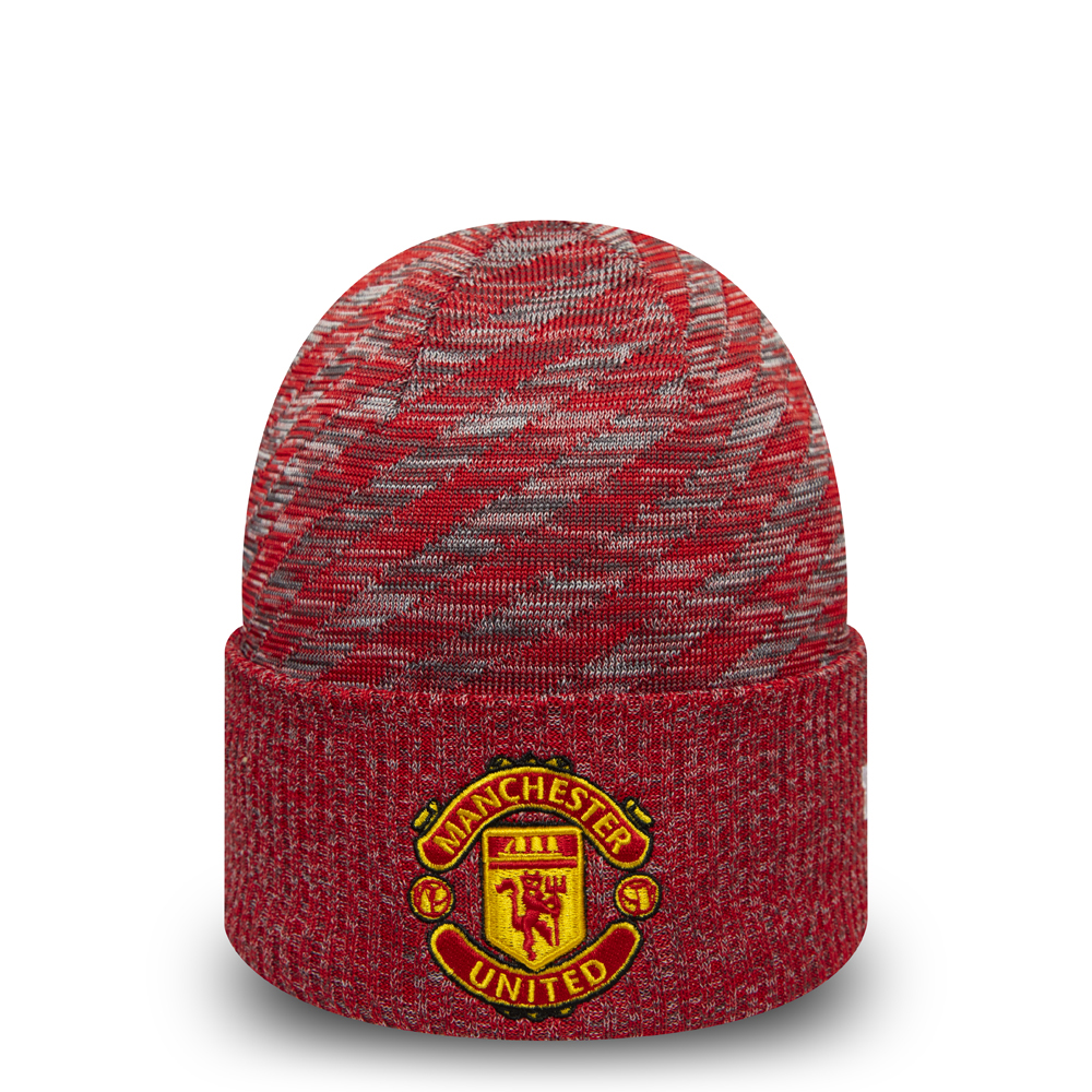 Berretto di maglia con risvolto Manchester United in rosso
