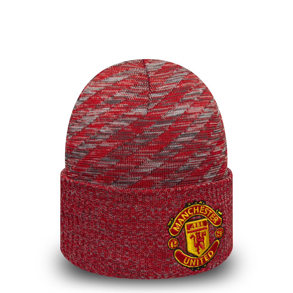 Berretto di maglia con risvolto Manchester United in rosso