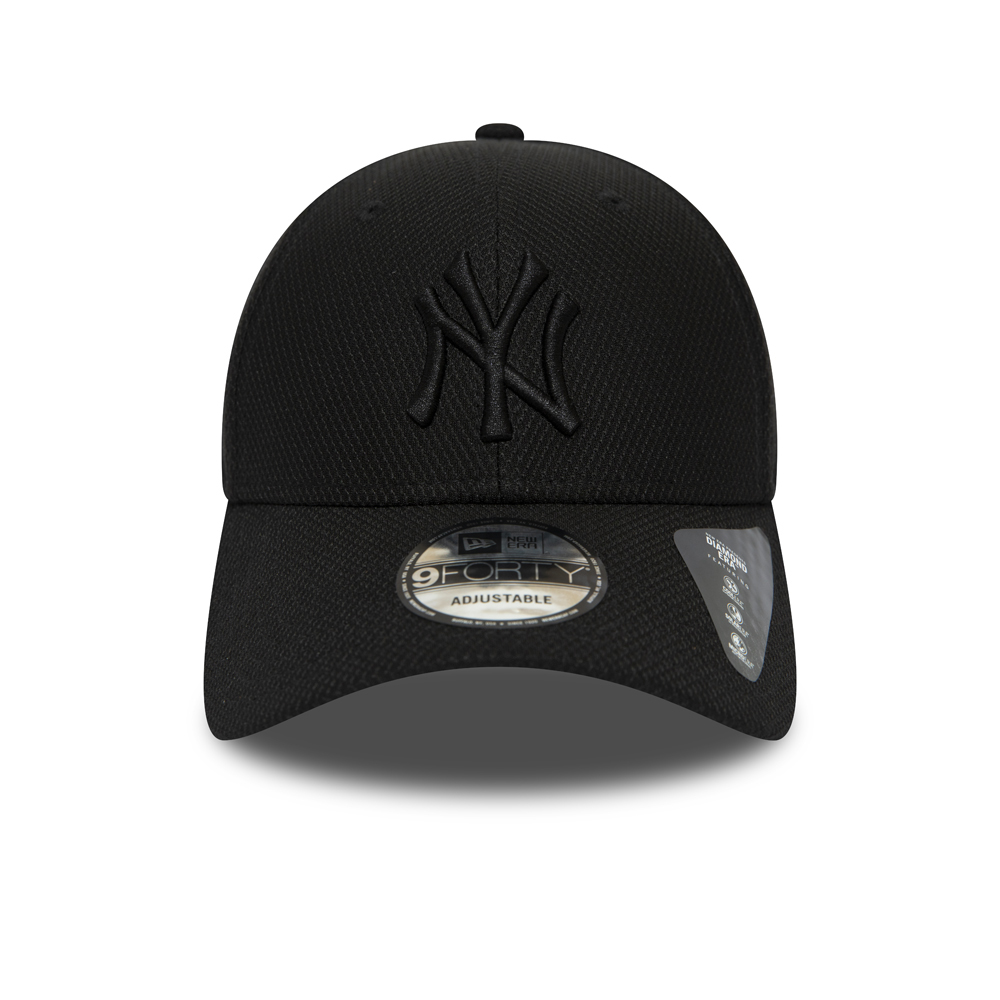 Schwarze New York Yankees Diamond Era 9FORTY Verstellbare Cap