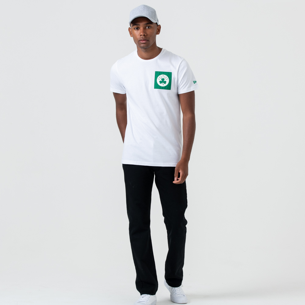 T-shirt Boston Celtics bianca con logo