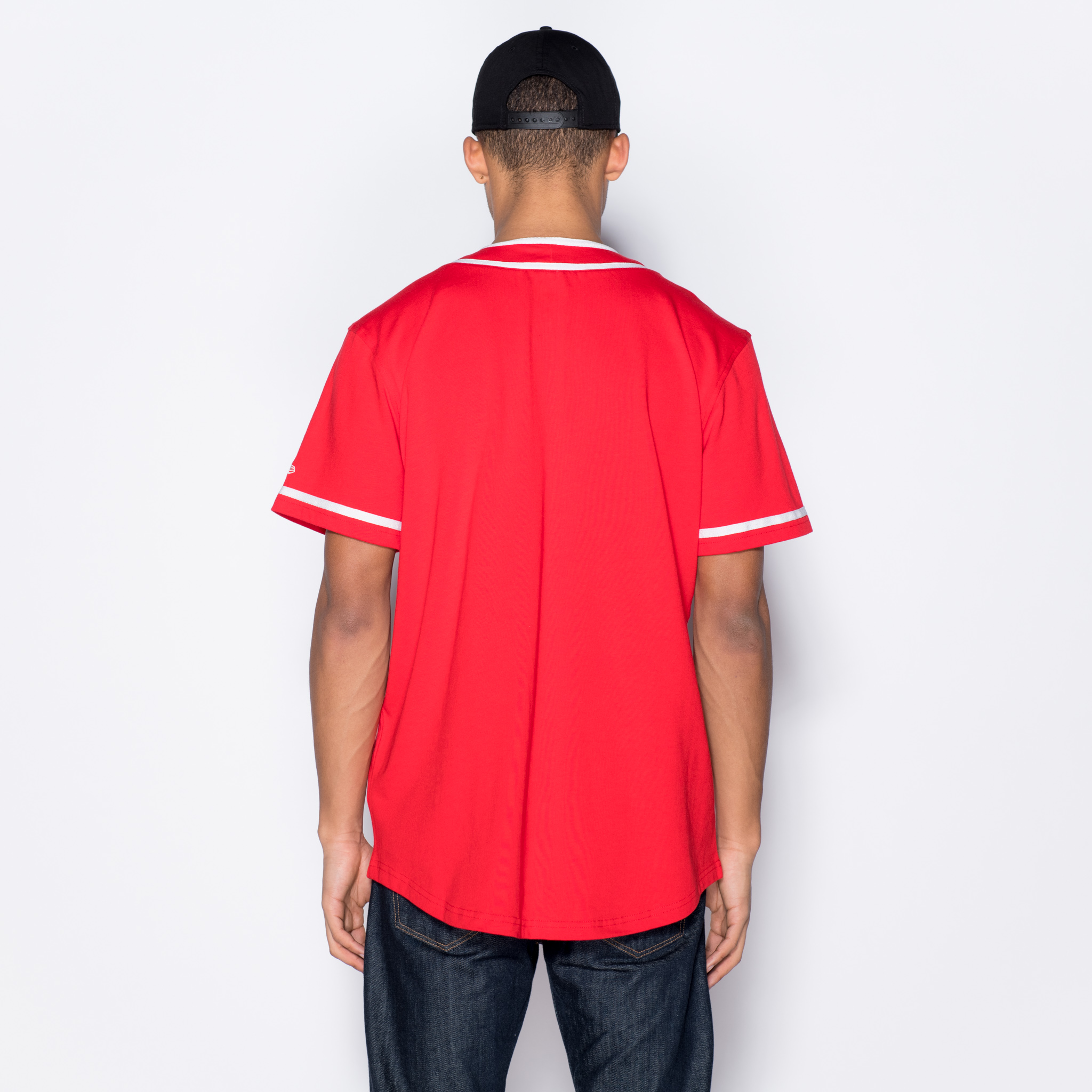 Philadelphia 76ERS Button Up Red Tee
