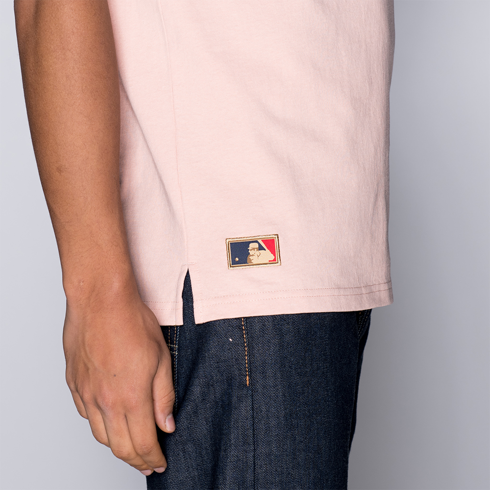 New York Giants – T-Shirt mit Vintage-Logo und Tasche – Pink