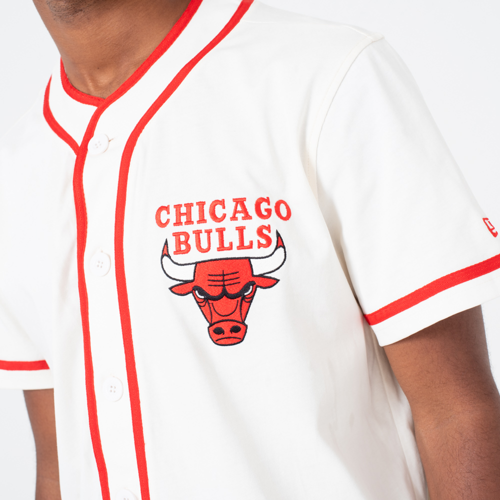 T-shirt blanc boutonné Chicago Bulls
