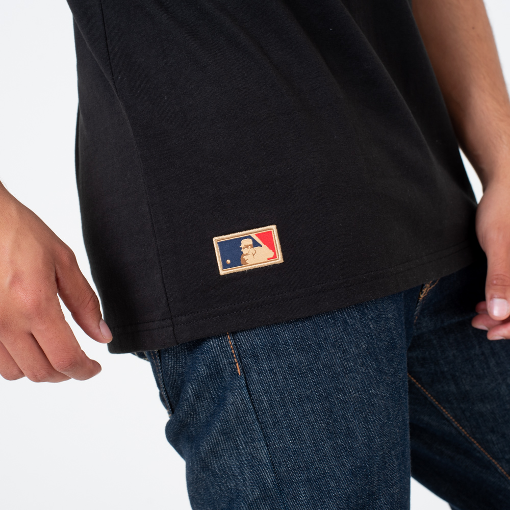 New York Giants – T-Shirt mit Vintage-Logo und Tasche – Schwarz