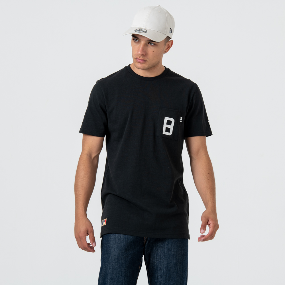 Boston Red Sox – T-Shirt mit Vintage-Logo und Tasche – Rostrot