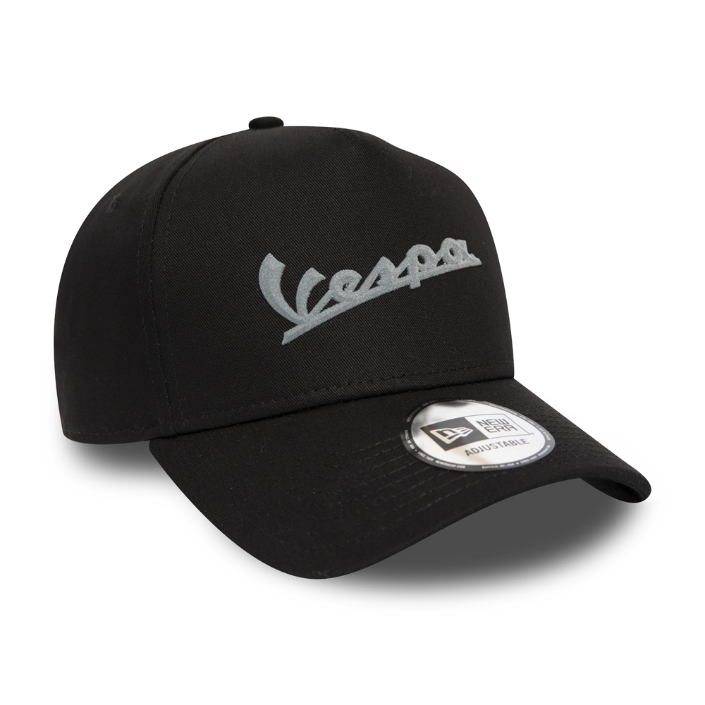 Vespa Wordmark Logo E-Frame Trucker, negro