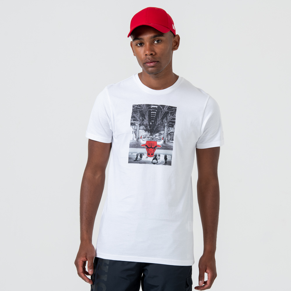 T-shirt imprimé graphique Chicago Bulls blanc