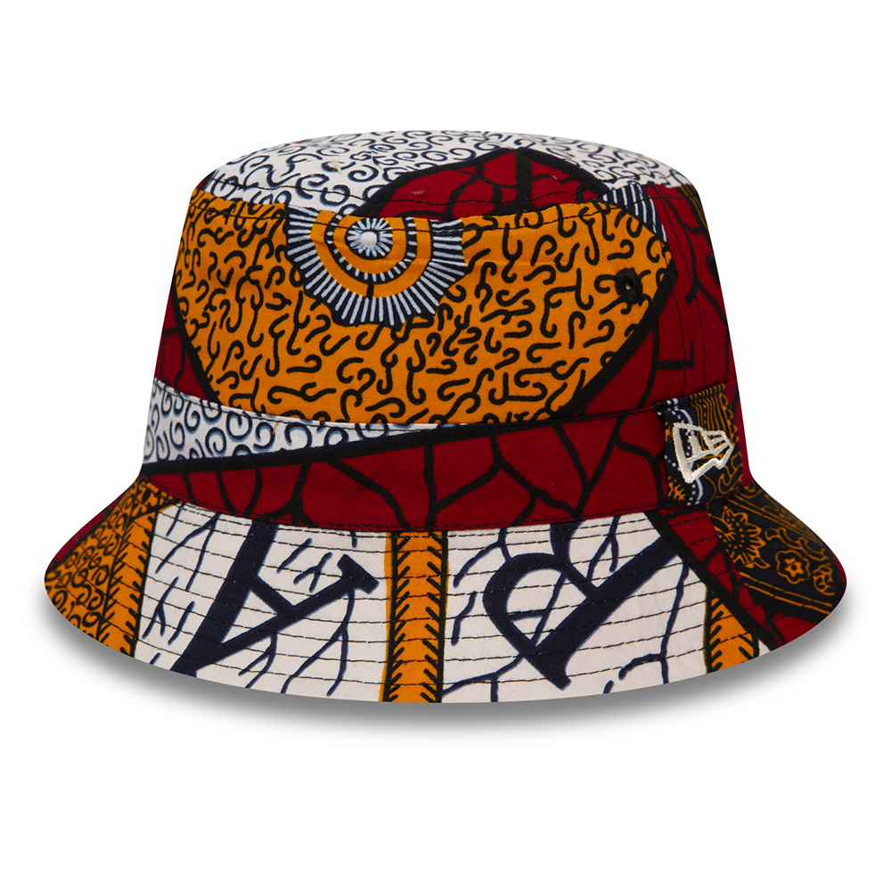 Cappello da pescatore New Era grigio pietra con stampa africana