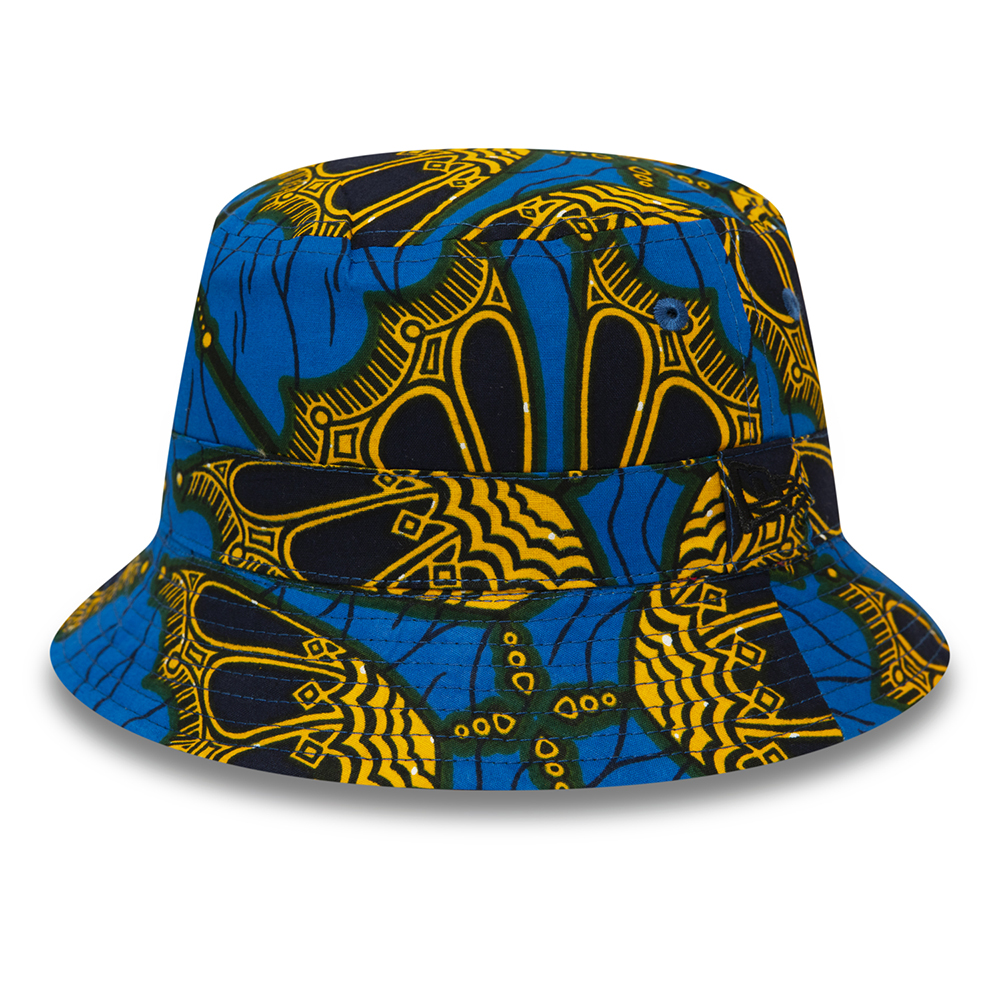 Cappello da pescatore New Era nero con stampa africana