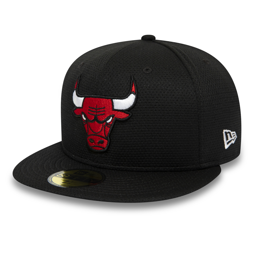 Schwarze 59FIFTY-Kappe der Chicago Bulls