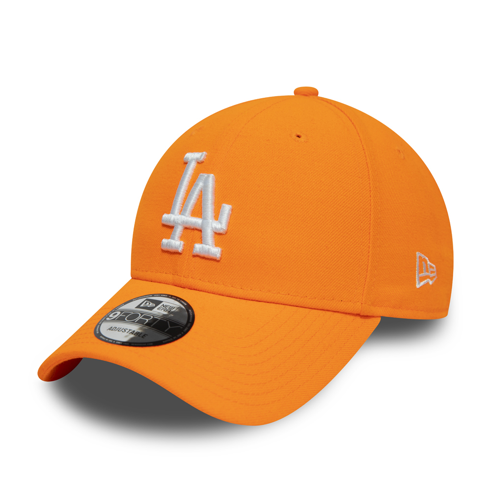 Casquette 9FORTY Los Angeles Dodgers orange fluo, logo blanc