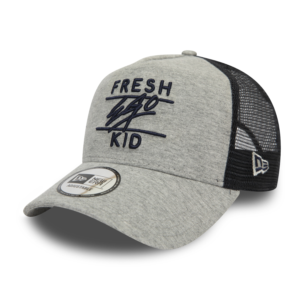 Fresh Ego Kid Trucker-Kappe mit A-Frame aus grauem Jersey
