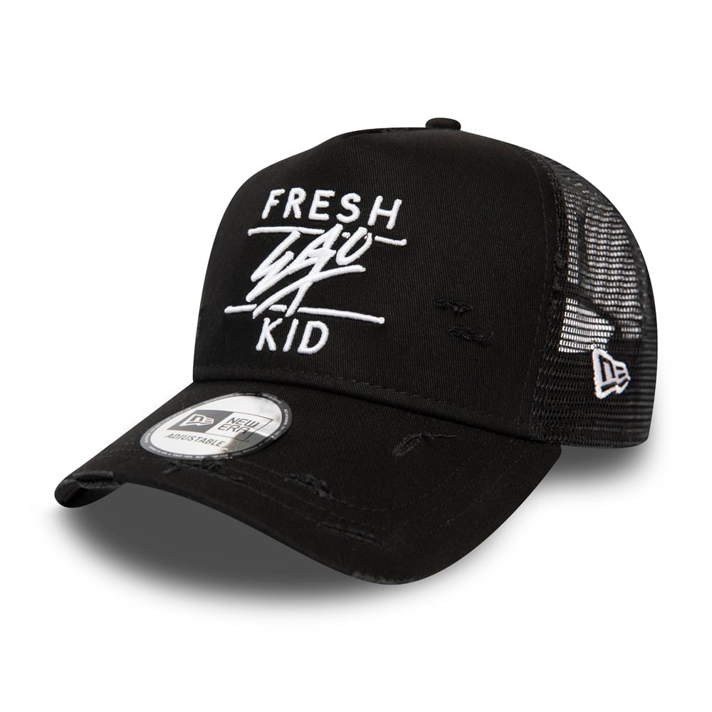 Fresh Ego Kid Trucker-Kappe mit A-Frame in Schwarz