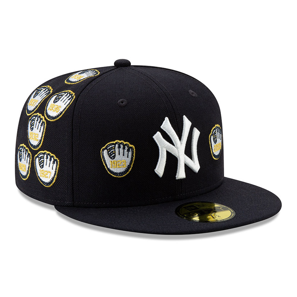 New York Yankees 59FIFTY-Championship-Kappe mit goldumrandetem Handschuh „X Spike Lee“