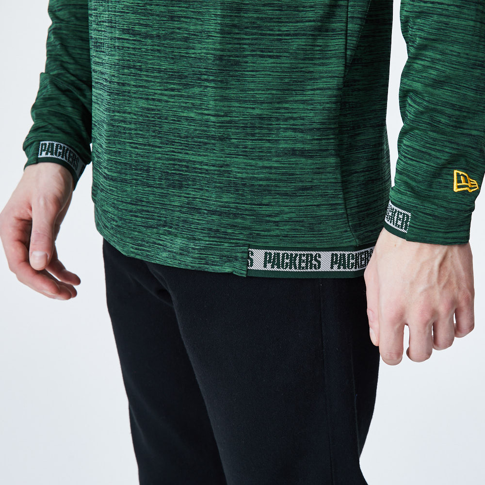 Green Bay Packers Logo Engineered Green Long Sleeve Tee