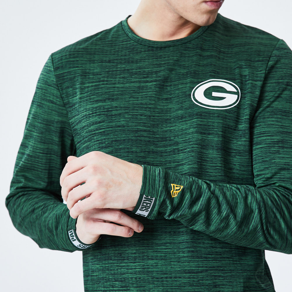 T-shirt à manches longues avec logo Green Bay Packers Engineered vert