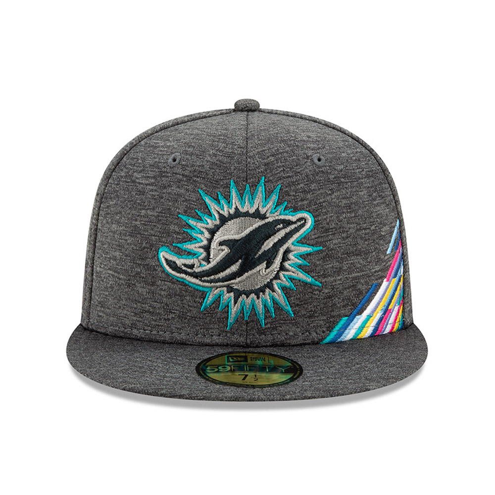 Graue Crucial Catch 59FIFTY-Kappe der Miami Dolphins