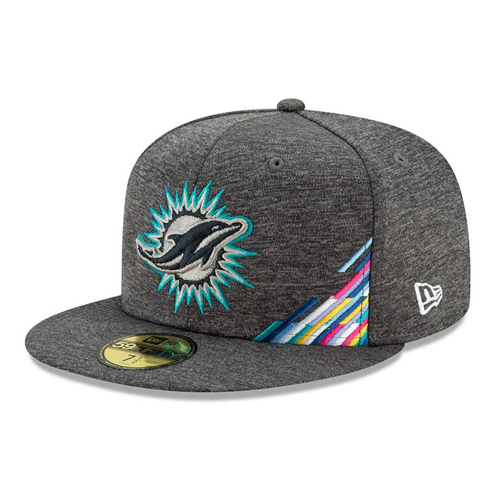 Graue Crucial Catch 59FIFTY-Kappe der Miami Dolphins