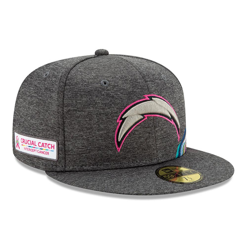 Graue Crucial Catch 59FIFTY-Kappe der Los Angeles Chargers