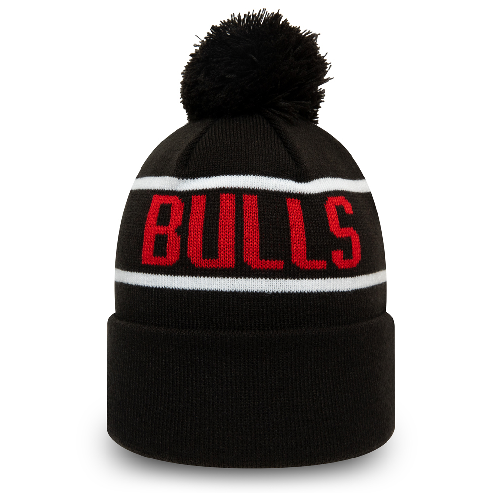 Bonnet à pompon noir des Chicago Bulls