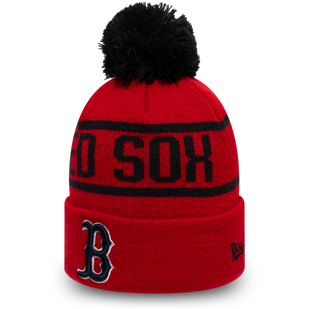 Gorro de punto con pompón Boston Red Sox rojo