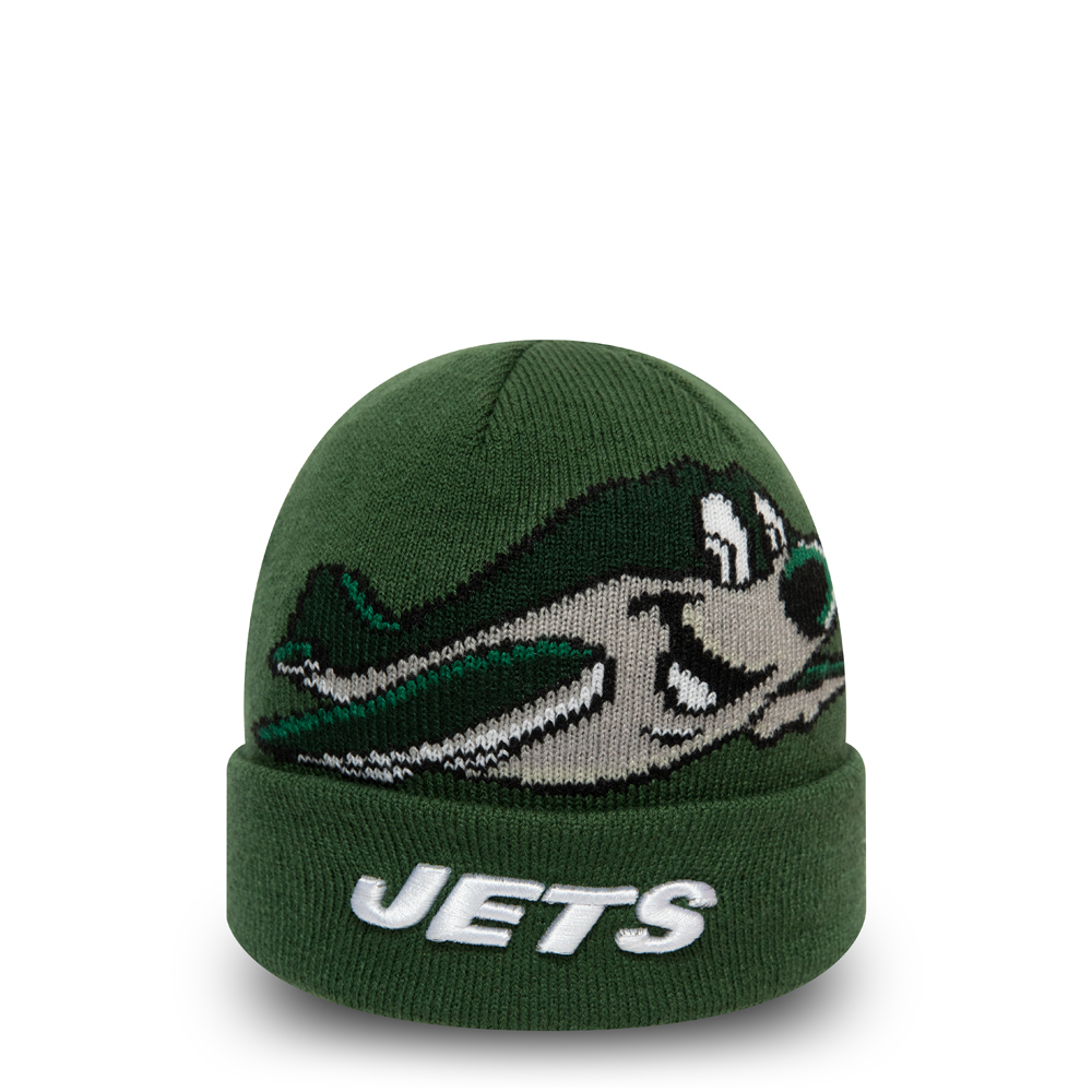 Gorro de punto con vuelta​​​​​​​ de New York Jets Mascot para niños verde