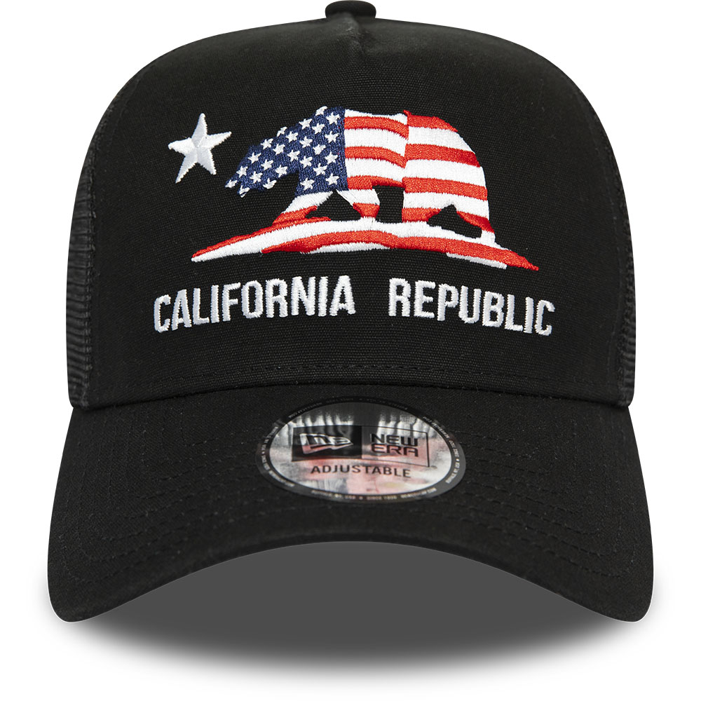 New Era Black California Flag Trucker Cap
