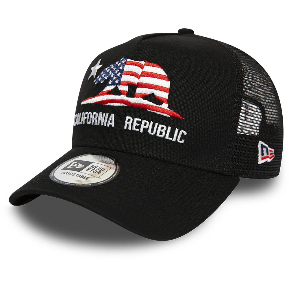 Cappellino Trucker New Era con bandiera della California nero