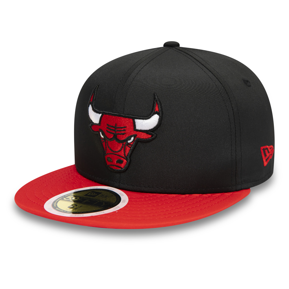 Schwarze 59FIFTY-Kinderkappe der Chicago Bulls mit Krone