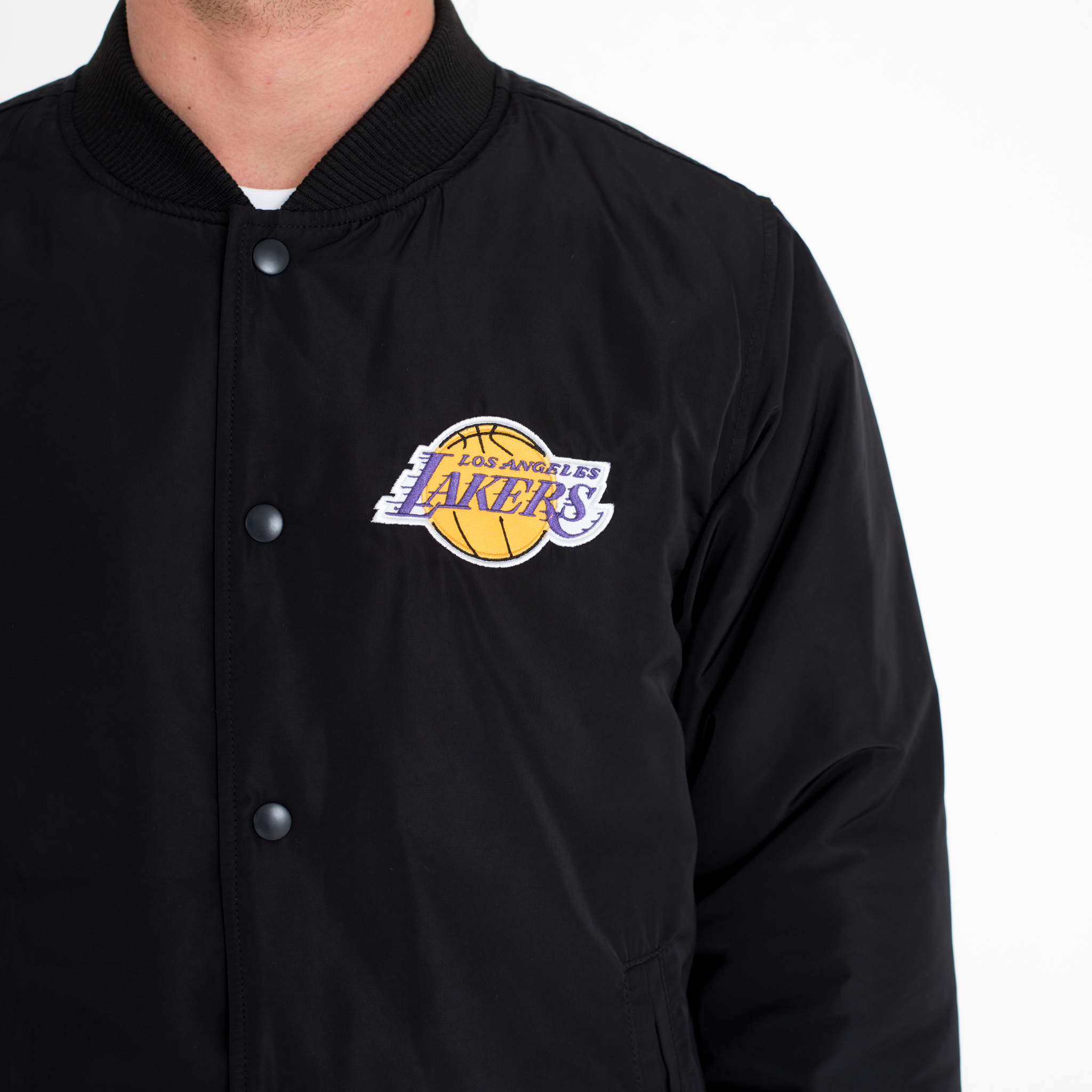 New Era NBA LA Lakers bomber jacket in black