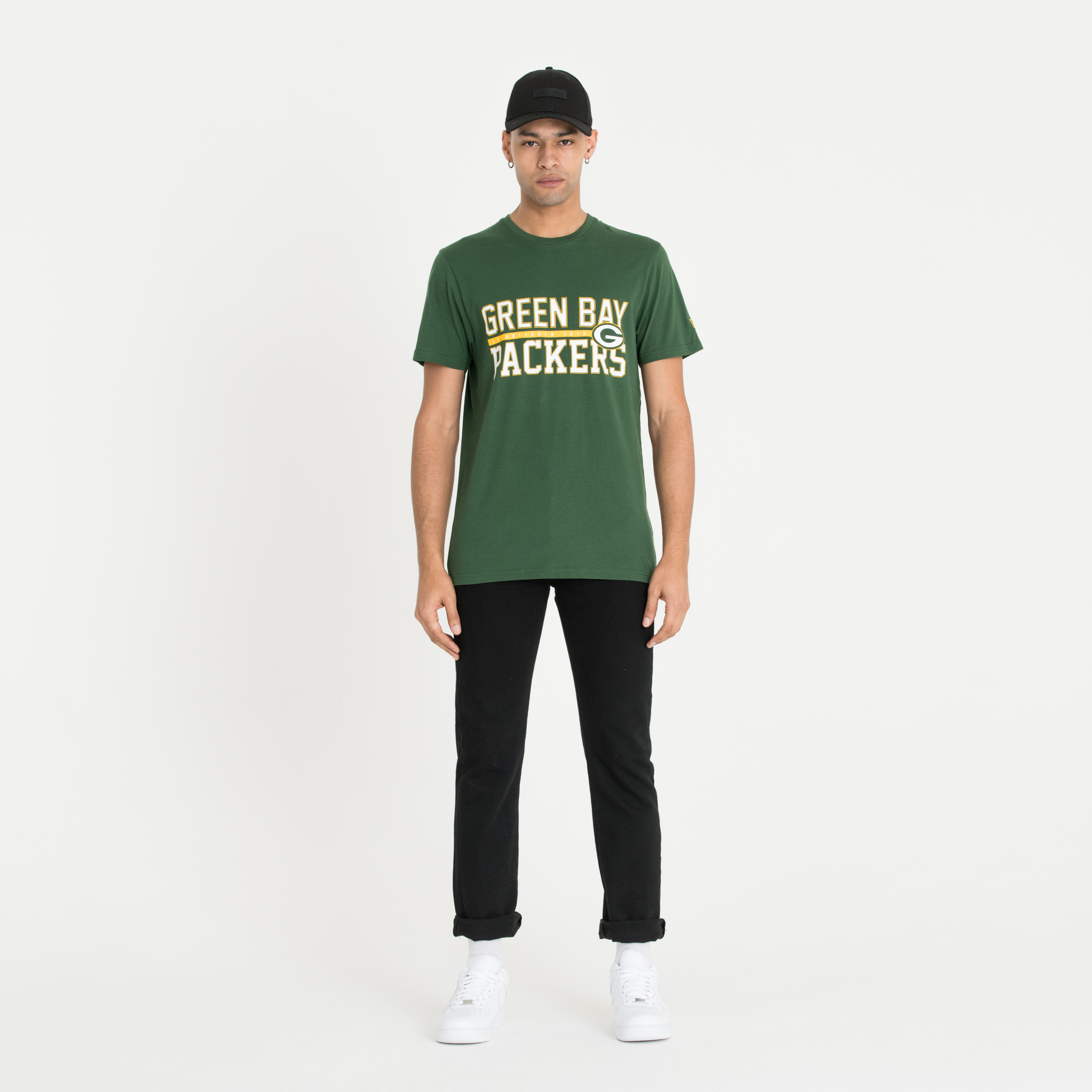 T-shirt con scritta Green Bay Packers Stacked verde