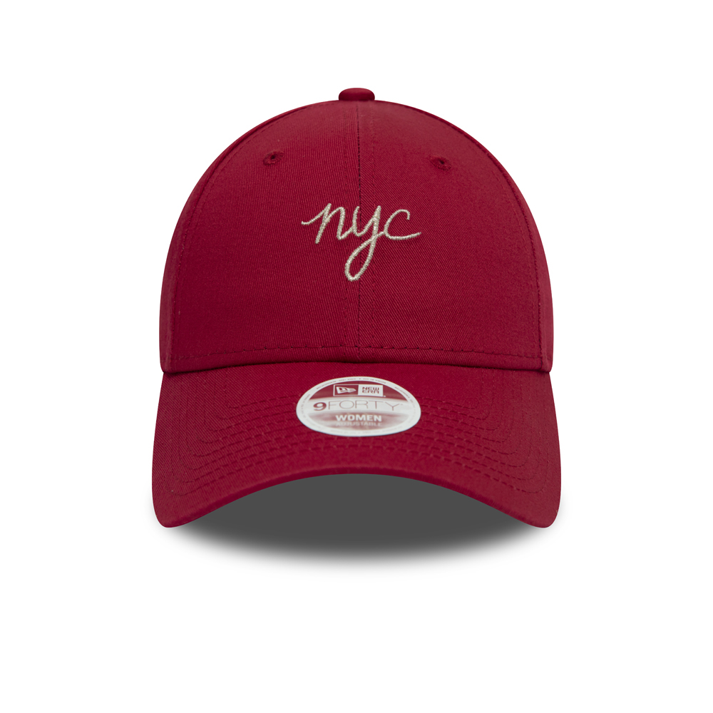 New Era - 9FORTY Damen-Kappe mit NYC-Schriftzug in Rot