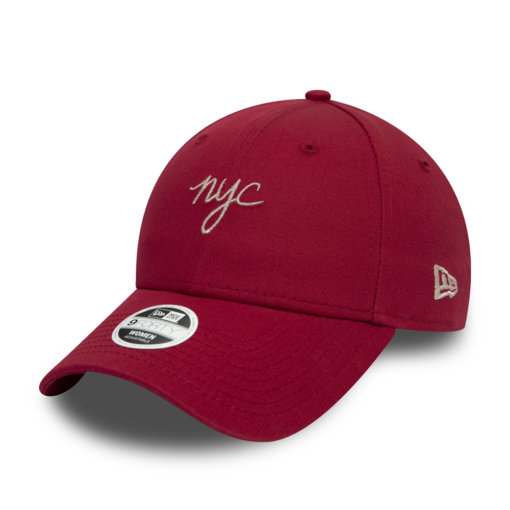 New Era Womens NYC Script Red 9FORTY Cap