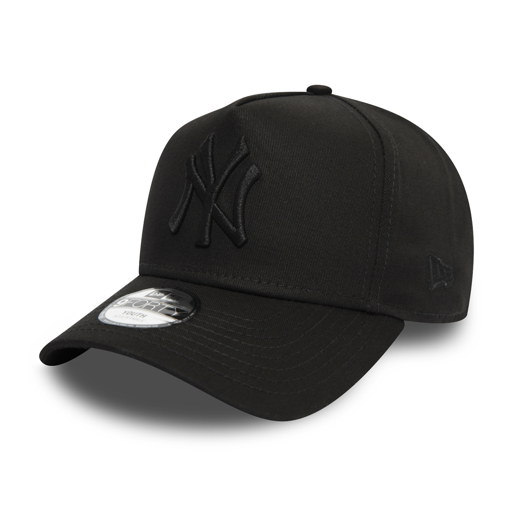 Komplett schwarze Essential Kinderkappe der New York Yankees mit A-Rahmen