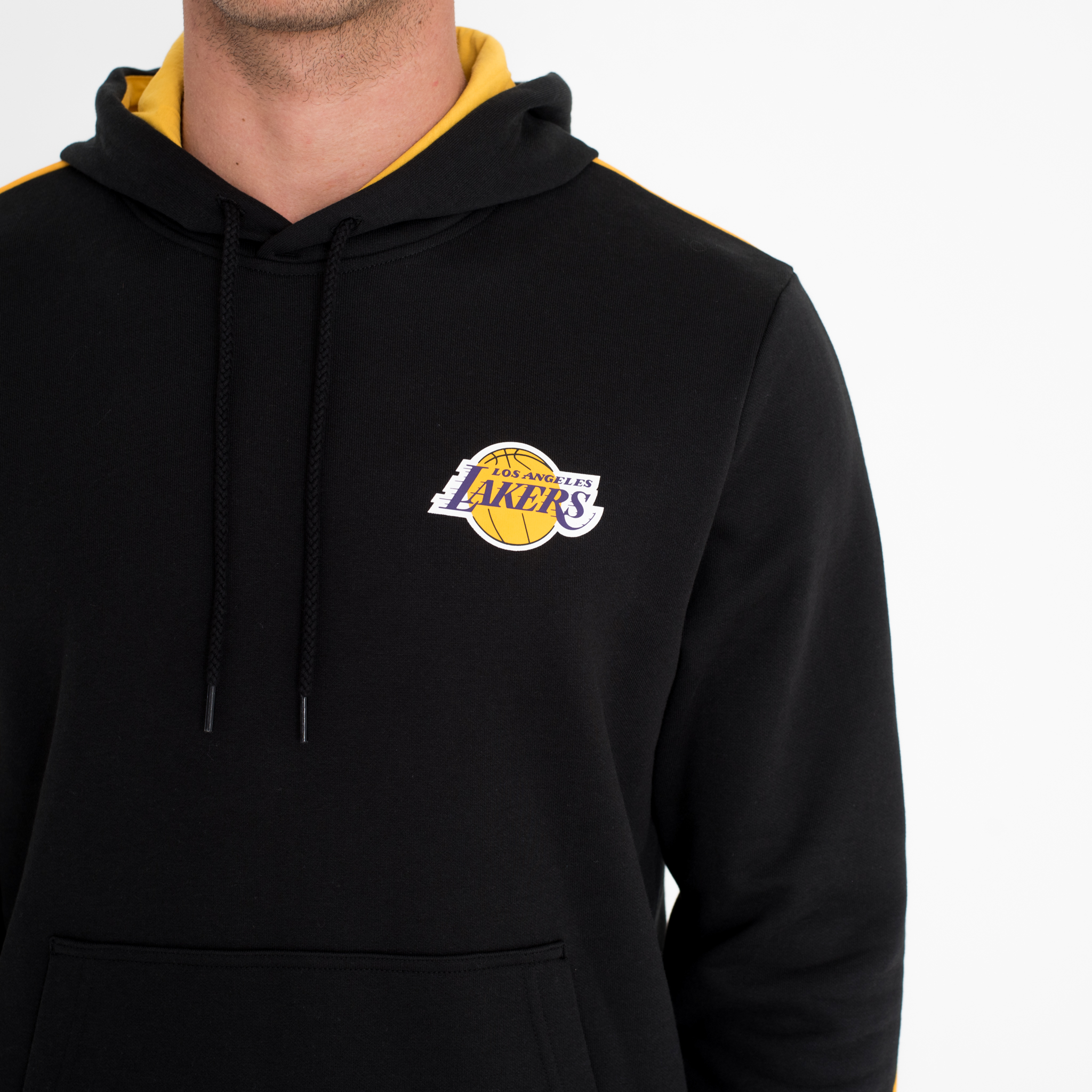 Sweat à capuche noir à rayures des Lakers de Los Angeles