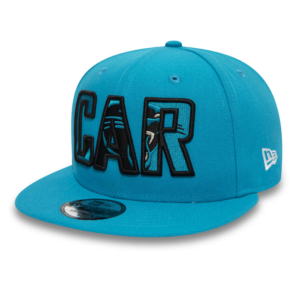 Blaue 9FIFTY-Kappe mit Typografie-Logo der Carolina Panthers
