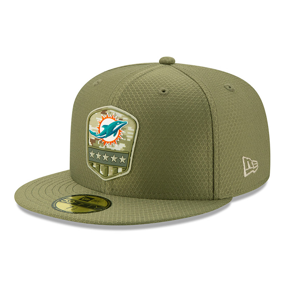 Cappellino 59FIFTY Miami Dolphins Salute to Service verde