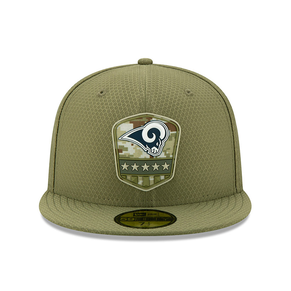 Grüne „Salute to Service“ 59FIFTY-Kappe der Los Angeles Rams