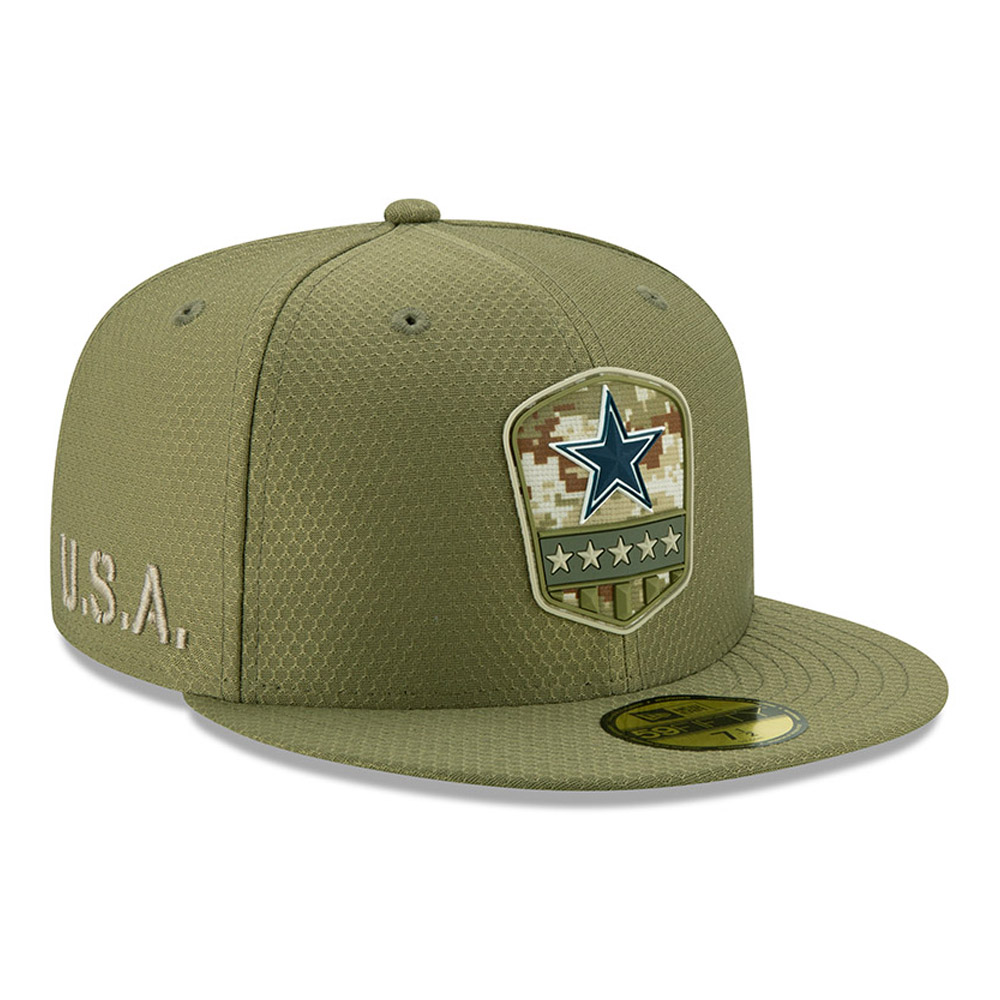 Grüne „Salute to Service“ 59FIFTY-Kappe der Dallas Cowboys