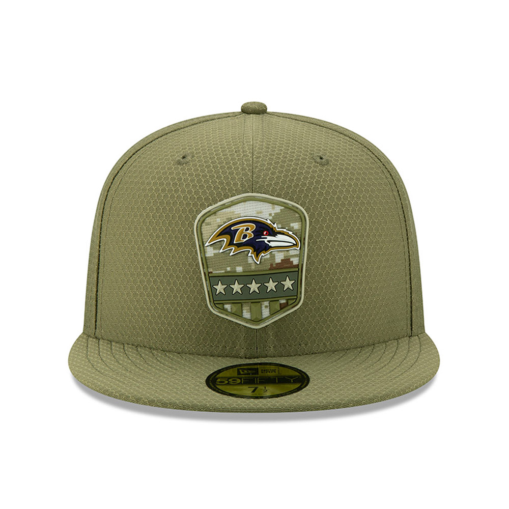 Grüne „Salute to Service“ 59FIFTY-Kappe der Baltimore Ravens