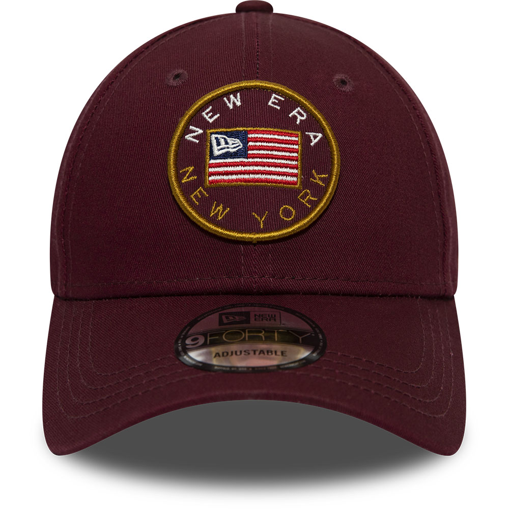Cappellino 9FORTY New Era USA Flagged bordeaux