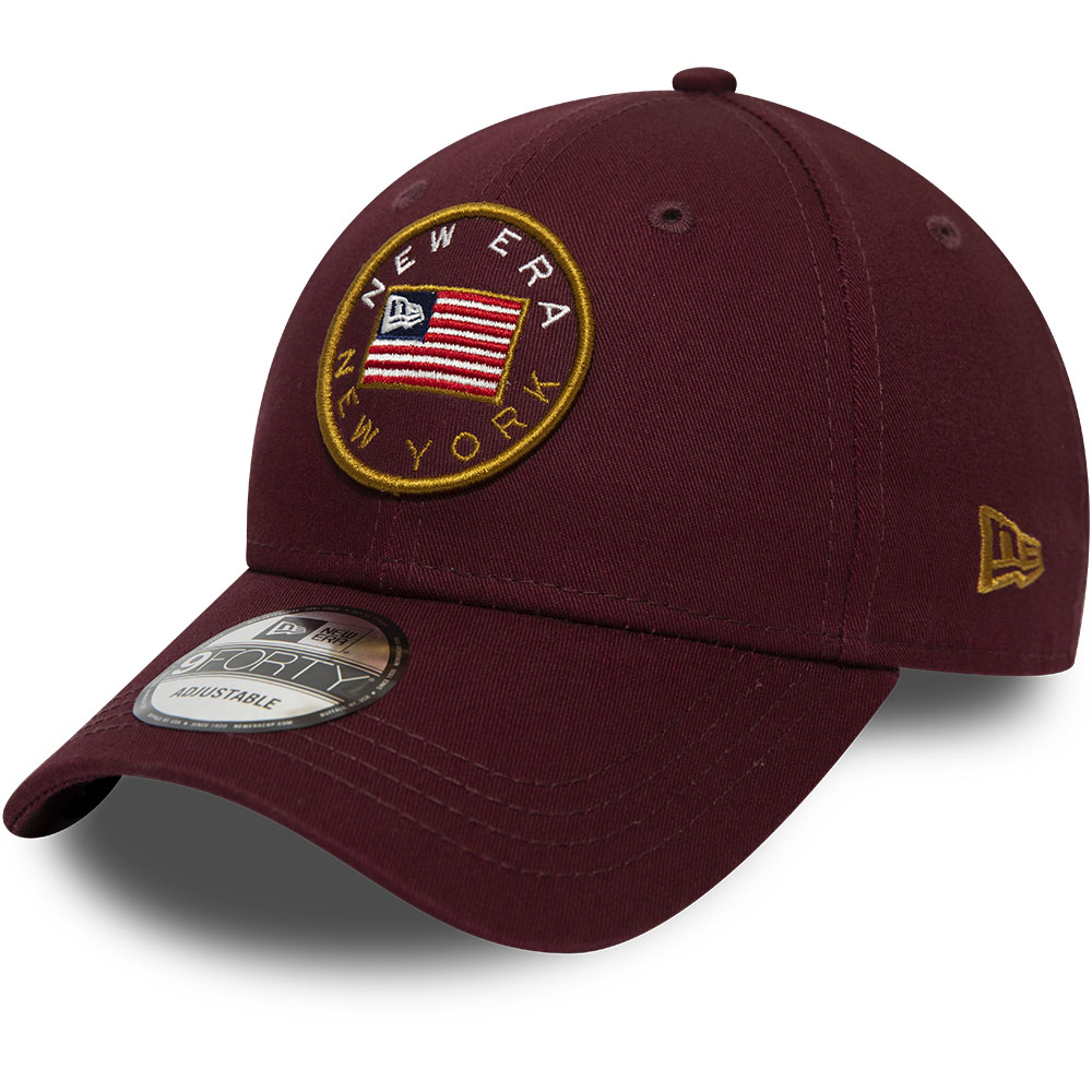 Cappellino 9FORTY New Era USA Flagged bordeaux