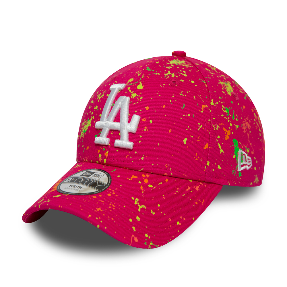 Cappellino 9FORTY con schizzi di pittura dei Los Angeles Dodgers rosa bambino