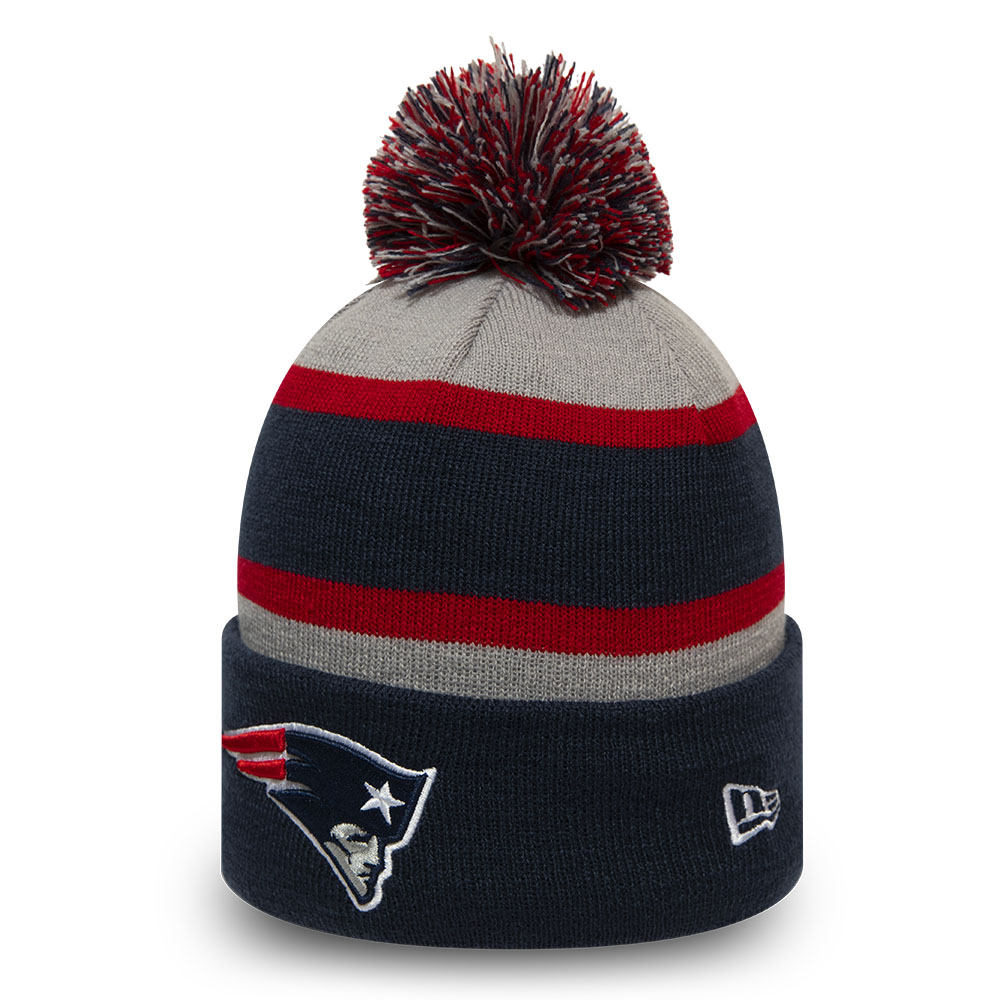 New England Patriots Striped Cuff Bobble Knit