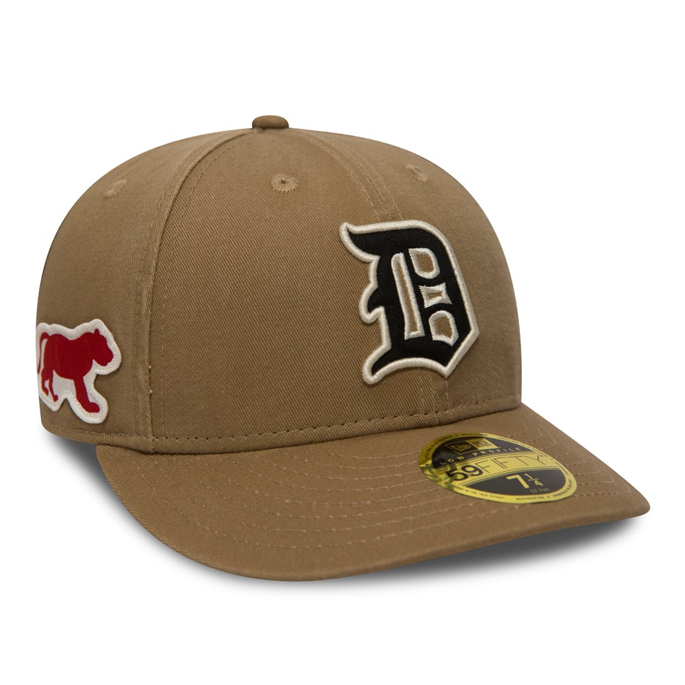 59FIFTY-Kappe – Detroit Tigers – Low Profile mit MLB Aufnäher in Khaki