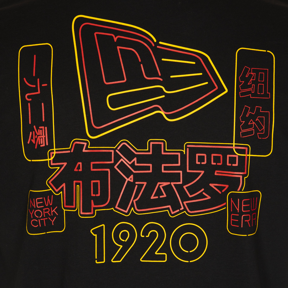 Camiseta con logotipo New Era Neon Lights, negro