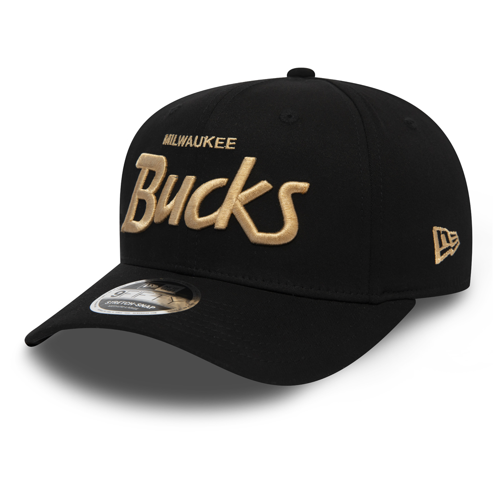 Milwaukee Bucks Wordmark Stretch Snap 9FIFTY Cap