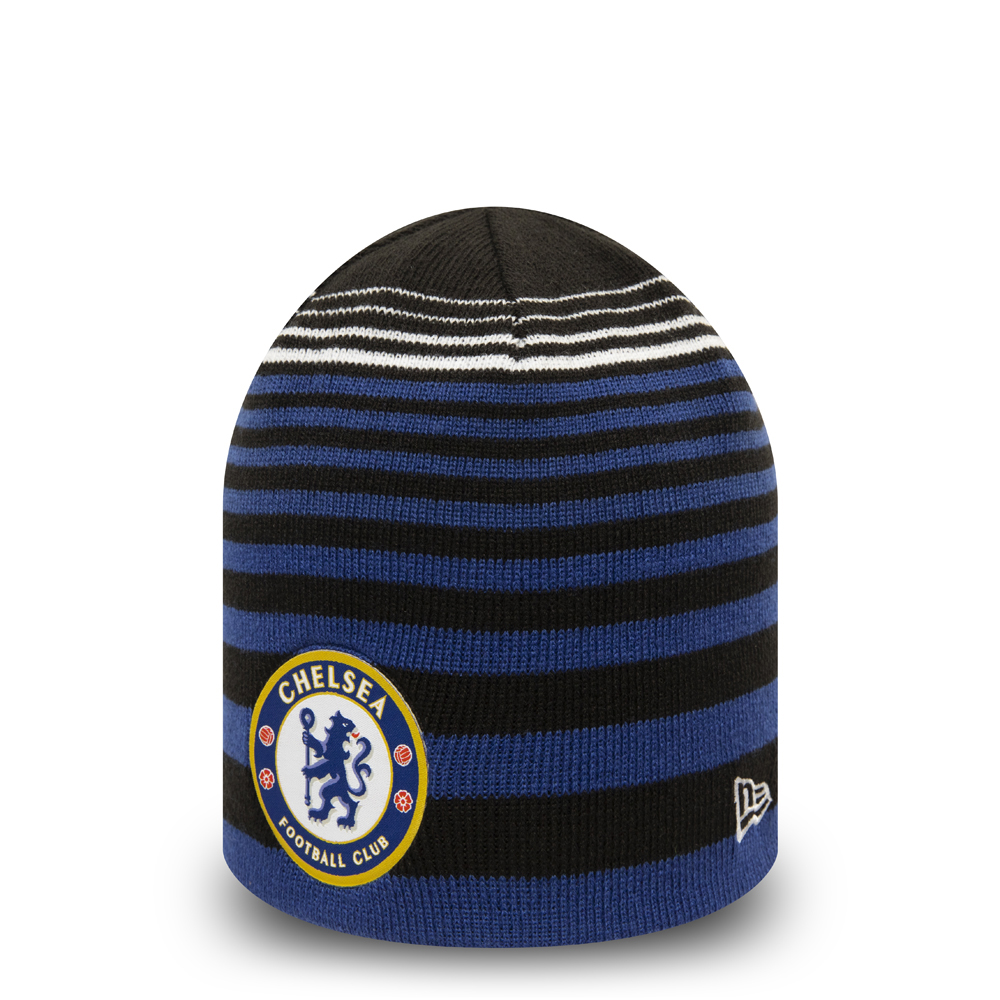 Bonnet réversible rayé Chelsea FC, bleu