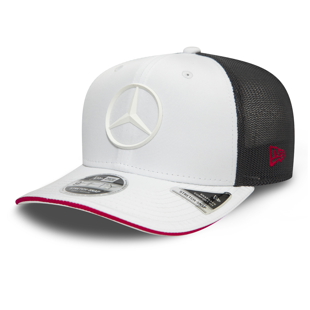 Gorra Mercedes-Benz E Sport Stretch con botón de presión 9FIFTY, blanco
